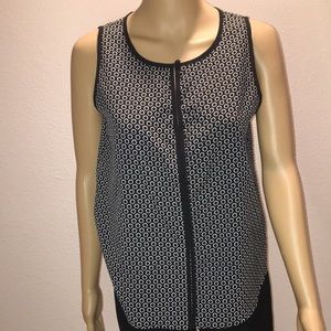 Apt. 9 PS Black Patterned Sleeveless Blouse